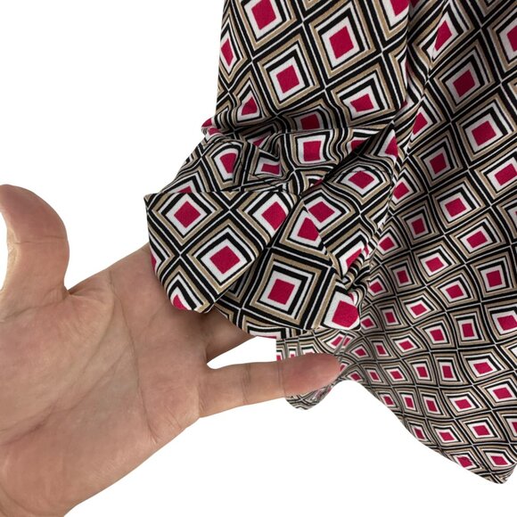 Roz & Ali Womens 2X Geometric Print Tunic Blouse - Picture 3 of 8